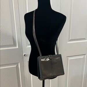 Vintage 90s Bottega Veneta Boxy Leather Dual Strap Bag